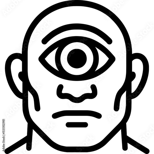 Minimal cyclops eye icon design