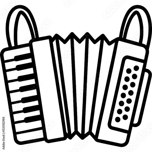 Accordion outline icon vector