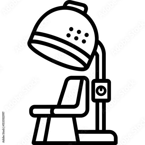 Hooded hair dryer outline icon vector
