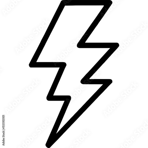 Minimalist lightning bolt icon in vector style