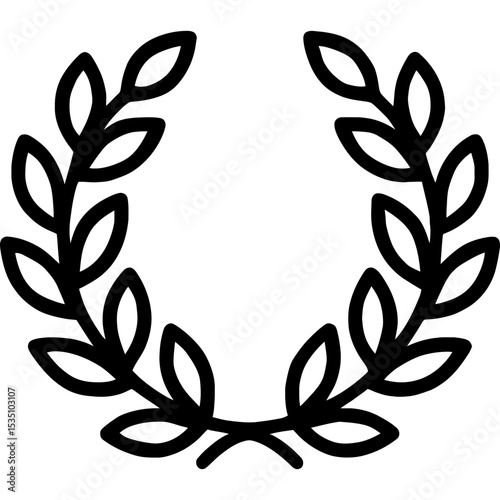 Minimal laurel wreath outline icon