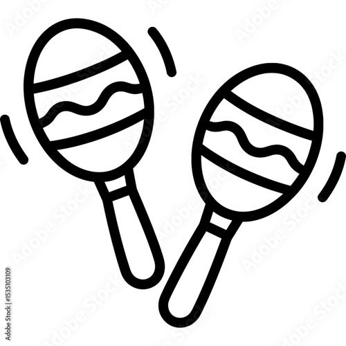 Maracas outline icon vector