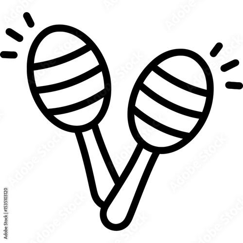Maracas outline icon vector