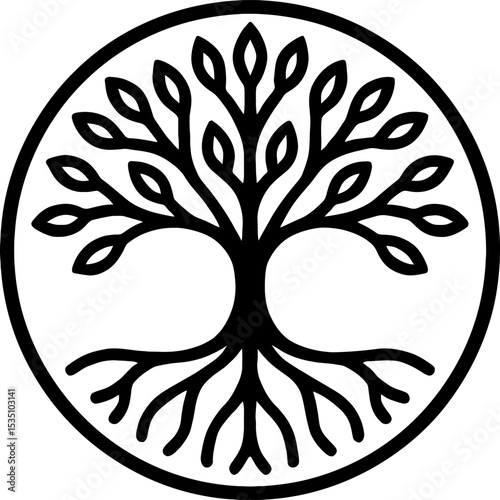Modern vector icon of tree of life