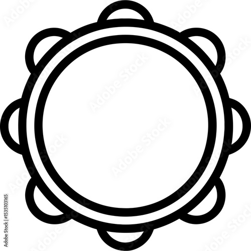 Tambourine outline icon vector