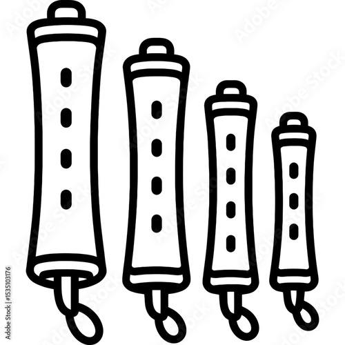 Perm rods outline icon vector