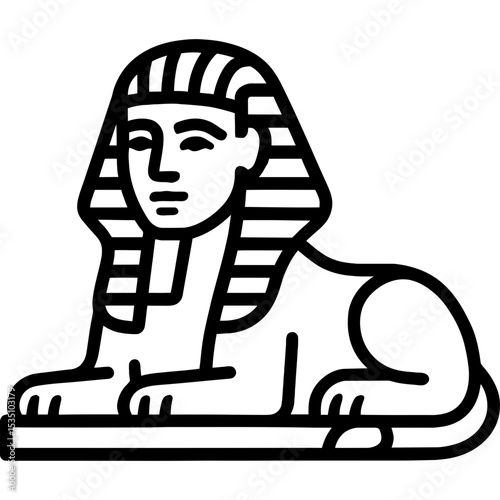 Mythological sphinx in vector outline