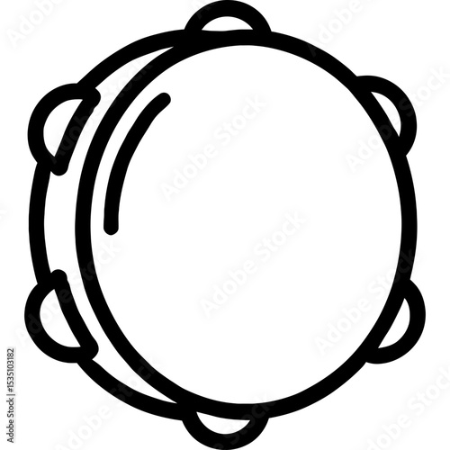 Tambourine outline icon vector