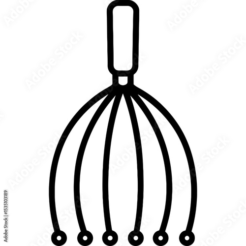 Scalp massager outline icon vector