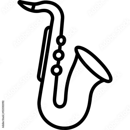 Saxophone outline icon vector