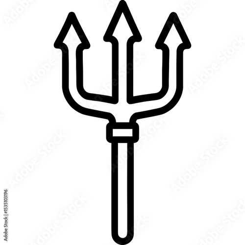 Minimal trident icon in vector style