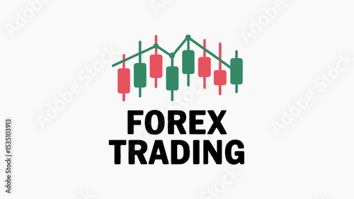 Stylish forex trading logo design featuring candlestick chart suitable for branding and financial websites