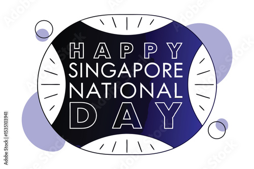 Singapore national day animated lettering text design featuring red green and yellow color scheme