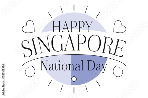 Singapore national day animated lettering text design in red green and blue