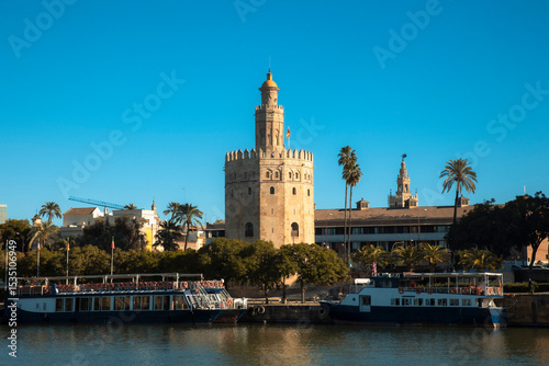 Torre del Oro and Guadalquivir River in Seville, Spain