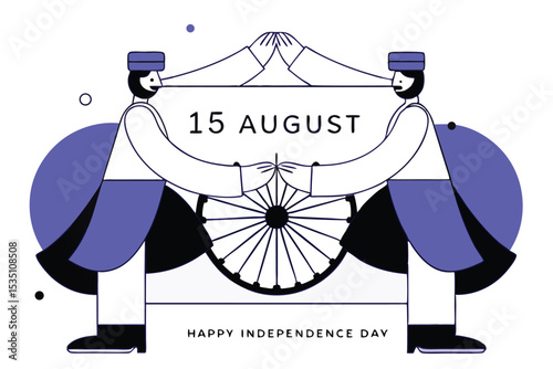 Traditional indian attire illustration two men in festive clothing and accessories