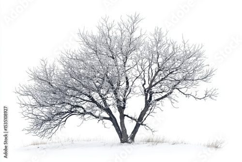 Wallpaper Mural High Detail Visual of Serene Winter Evenings Isolated on White Background, Depth of Field Torontodigital.ca