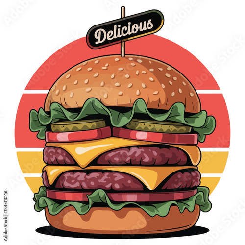 hamburger on white background