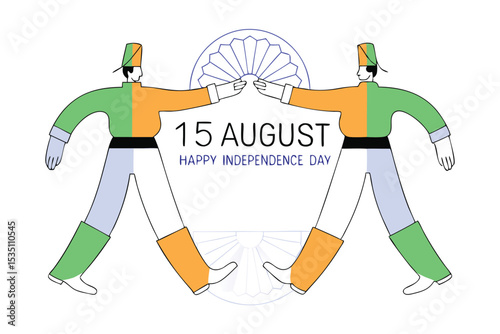 Traditional indian attire illustration two men in festive clothing and accessories