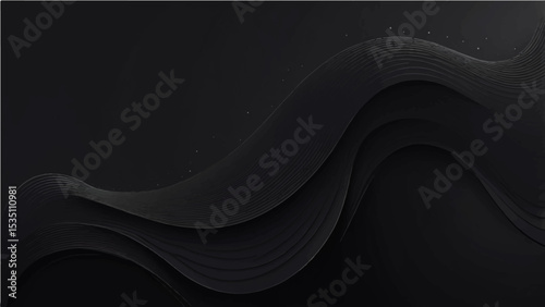 abstract dark black ,background with large overlapping shapes and texture or particles. Smooth gradient lighting from left to right, with subtle grainy details and a curved composition (5)