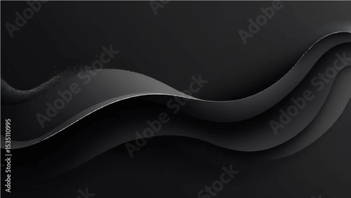 abstract dark black ,background with large overlapping shapes and texture or particles. Smooth gradient lighting from left to right, with subtle grainy details and a curved composition (4)