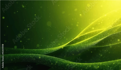 abstract dark lemon and green background with large overlapping line shapes and small texture or particles. Smooth gradient lighting from left to right, with subtle grainy details.