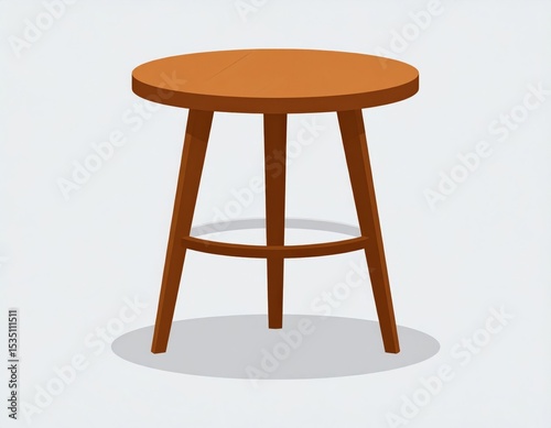 Round Wooden Table Illustration