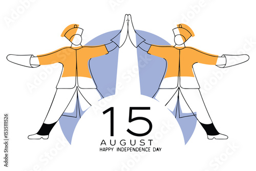 Traditional indian attire illustration two men in festive clothing and accessories