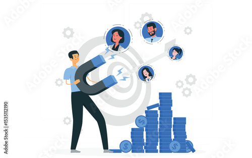 Generating new leads concept illustration