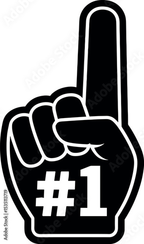 Foam Finger #1 icon vector black silhouette print design