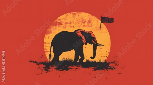 Ultra-Modern Fully Editable Vector Elephant T-Shirt Graphic Design with Minimalist Silhouette and Dynamic Composition for Digital Print