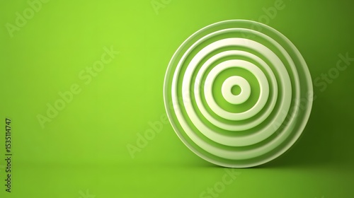 Elegant Animated Bullseye Illustration with Refined Digital Gradients on a Crisp Chroma Key Green Backdrop for Motion Graphics and Advertising