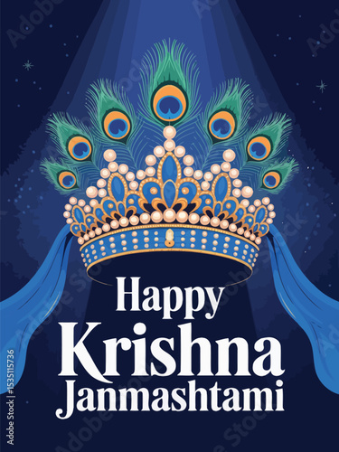 Happy Krishna Janmashtami Festival Celebration Poster Design