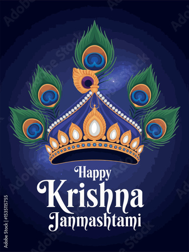 Happy Krishna Janmashtami Festival Celebration Poster Design