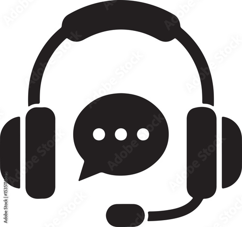 White background music headphones icon, a symbol of audio technology and entertainment
