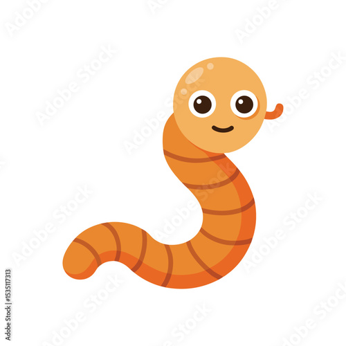 Cartoon earth worms icon vector illustration isolated on white