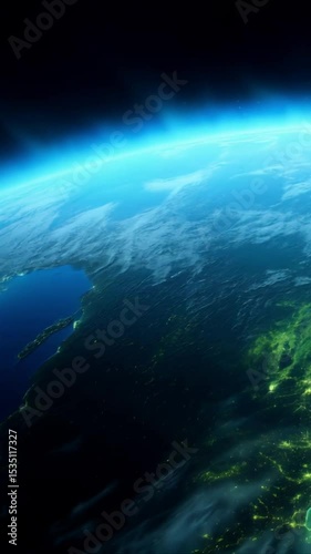 Earth from space stunning night view rotating globe