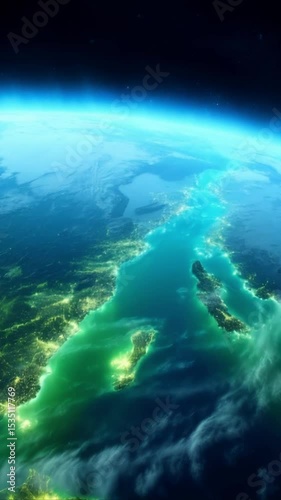 Earth at night mediterranean sea coastline lights