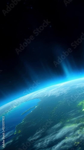 Earth from space stunning blue planet view