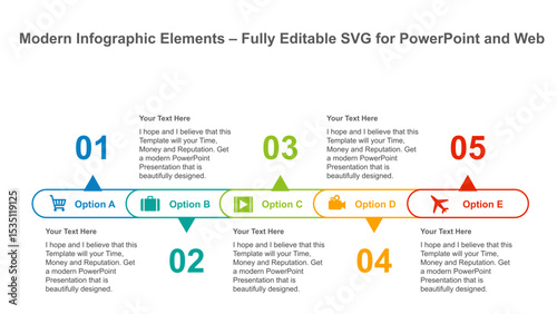 Modern Infographic Elements – Fully Editable SVG for PowerPoint, Web, Illustrator, and most vector-based applications. Ideal for presentations, infographics, and business slide designs.