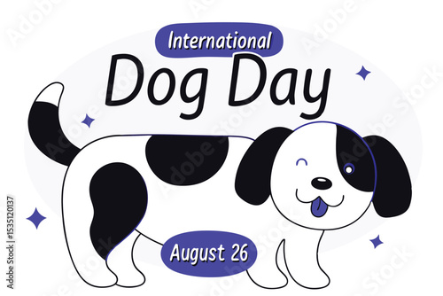 International dog day celebration adorable dog stock illustration