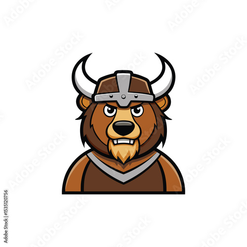  Ferocious Bear Viking icon vector illustration