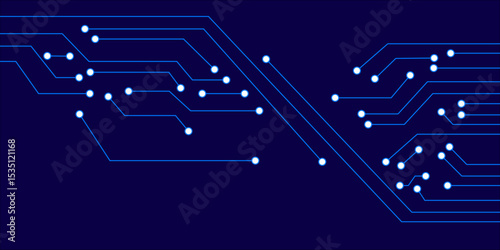 Abstract Glowing Blue Circuit Board Technology Background