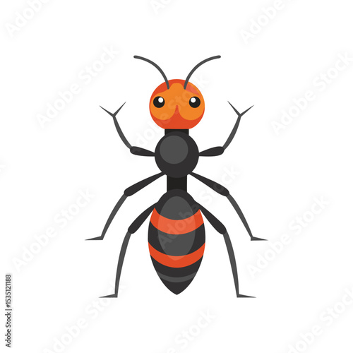 Minimal ant posing icon vector illustration isolated on white