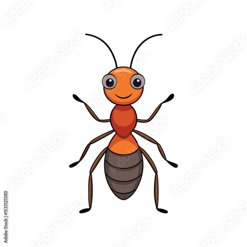 Minimal ant posing icon vector illustration isolated on white