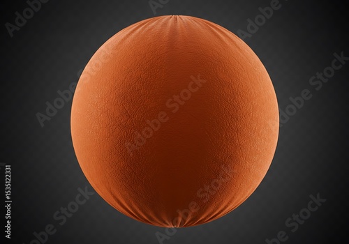 Burnt Orange Velvet Sphere: 3D Render, Textured Depth