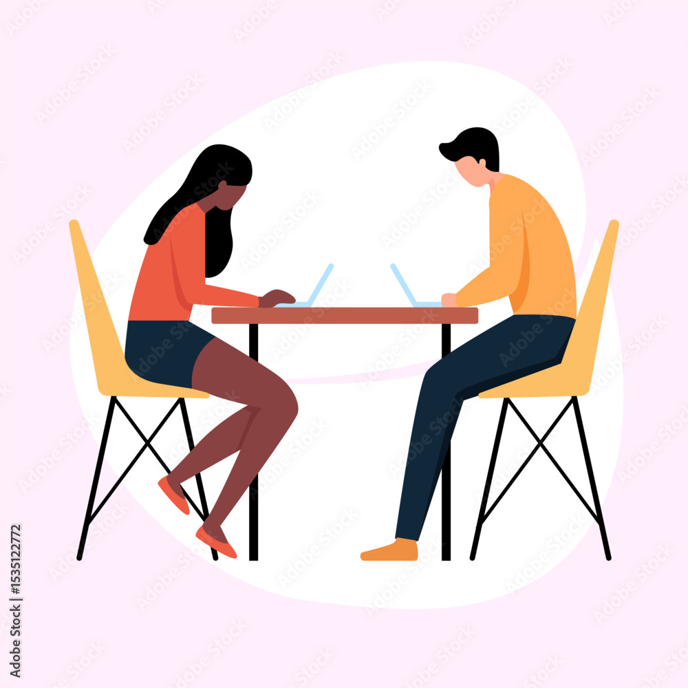 Fototapeta premium Collaborative Work Session Remote Team Meeting