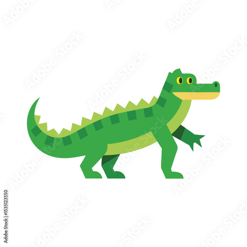 Minimal a walking alligator icon vector illustration 