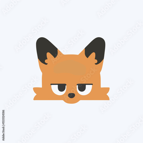 Unimpressed Orange Fox Cartoon Character Peeking Over Edge