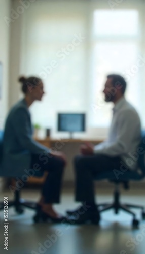 Generative AI Depiction of a Business Meeting in Blurred Focus